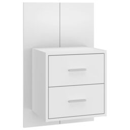 Berkfield Home Wall-mounted Bedside Cabinet High Gloss White - thumbnail 2