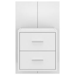 Berkfield Home Wall-mounted Bedside Cabinet High Gloss White - thumbnail 5