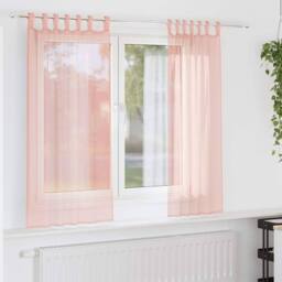 Berkfield Home Voile Curtains with Loops 2 pcs Pink 140x175 cm - thumbnail 2