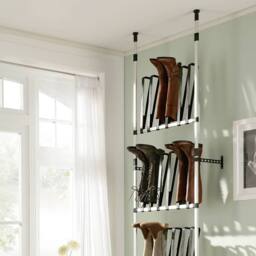 Berkfield Home Telescopic Boot Rack with Rods Aluminium in Silver - thumbnail 4