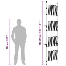 Berkfield Home Telescopic Boot Rack with Rods Aluminium in Silver - thumbnail 9