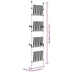 Berkfield Home Telescopic Boot Rack with Rods Aluminium in Silver - thumbnail 8