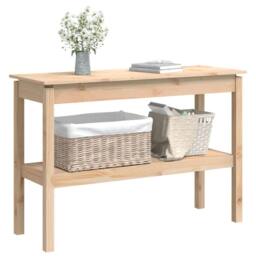 Berkfield Home Beautiful Console Table 110x40x75 cm Solid Wood Pine in Light Tan - Size: 110 x 40 x 75 cm