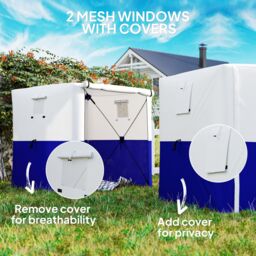 OUTSUNNY 2 x 2m Pop Up Gazebo with Sides Easy up Party Tent with Carry Bag in Dark Blue - thumbnail 5