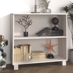 Berkfield Home Sideboard HAMAR White 85x35x80 cm Solid Wood Pine - Size: 85 x 35 x 80 cm - thumbnail 1