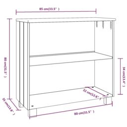 Berkfield Home Sideboard HAMAR White 85x35x80 cm Solid Wood Pine - Size: 85 x 35 x 80 cm - thumbnail 6