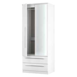 Ready Assembled 2 U Carlton 2 Door 2 Drawer Mirrored Robe (Ready Assembled) in White - Size: Large - thumbnail 6