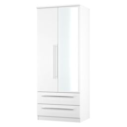 Ready Assembled 2 U Carlton 2 Door 2 Drawer Mirrored Robe (Ready Assembled) in White - Size: Large - thumbnail 4