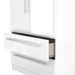 Ready Assembled 2 U Carlton 2 Door 2 Drawer Mirrored Robe (Ready Assembled) in White - Size: Large - thumbnail 7