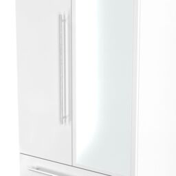 Ready Assembled 2 U Carlton 2 Door 2 Drawer Mirrored Robe (Ready Assembled) in White - Size: Large - thumbnail 5