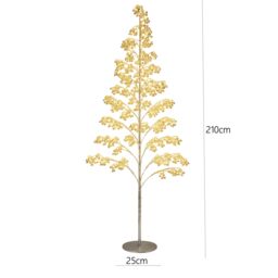 Pegdev Outdoor LED Christmas Tree 210cm 1200 Warm White Lights Gold Balls - Size: 7ft - thumbnail 4