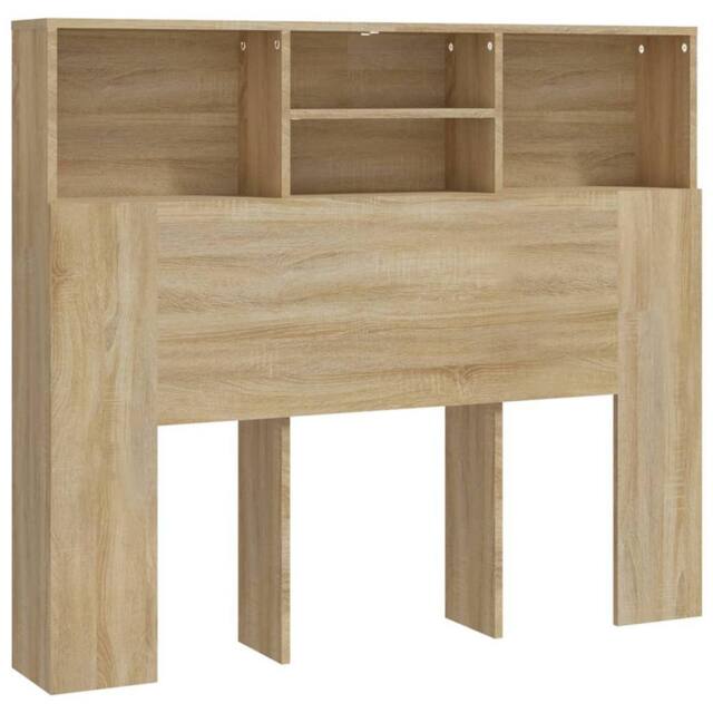 Berkfield Home Headboard Cabinet Sonoma Oak 120x19x103.5 cm in Light Oak - image 1