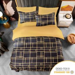 Pamposh Double Brushed Microfibre Duvet Cover Sets in Gold - Size: Single - thumbnail 4