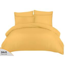 Pamposh Double Brushed Microfibre Duvet Cover Sets in Gold - Size: Single - thumbnail 2