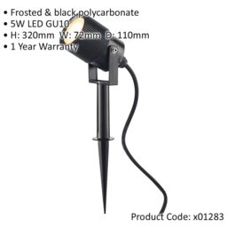 Loops Outdoor IP65 Ground Spike Spotlight - Dimmable 5W GU10 LED - Frosted Glass in Clear - thumbnail 2