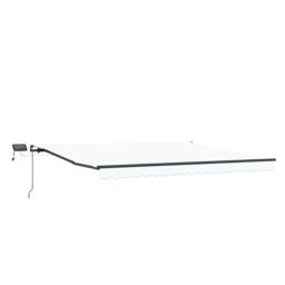 Berkfield Home Manual Retractable Awning with LED White 450x300 cm - thumbnail 4