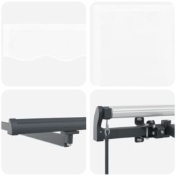Berkfield Home Manual Retractable Awning with LED White 450x300 cm - thumbnail 8