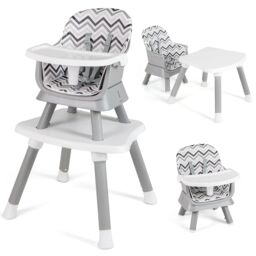 Gymax 6-in-1 Baby Highchair Convertible Feeding Chair With Removable Tray - thumbnail 1