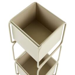 Wyld and Coco 2-Tier Beige Iron Plant Stand 75 cm - Size: Medium - thumbnail 5