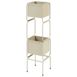 Wyld and Coco 2-Tier Beige Iron Plant Stand 75 cm - Size: Medium - thumbnail 3