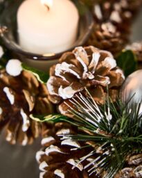 Dibor Set of 2 Silver Triple & Round Table Centrepiece Christmas Decoration Candle Holders Tealight Holders in Grey - Size: 2 Pack - thumbnail 6