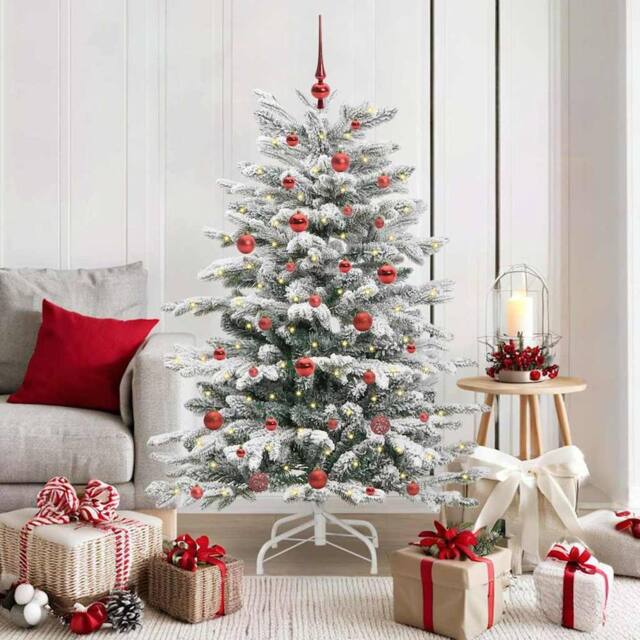 Berkfield Home Artificial Hinged Christmas Tree White 150 cm PE & PVC - image 1