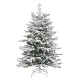 Berkfield Home Artificial Hinged Christmas Tree White 150 cm PE & PVC - thumbnail 5