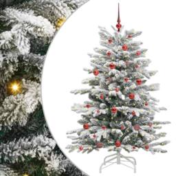 Berkfield Home Artificial Hinged Christmas Tree White 150 cm PE & PVC - thumbnail 2