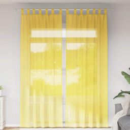 Berkfield Home Voile Curtains with Loops 2 pcs Yellow 140x260 cm