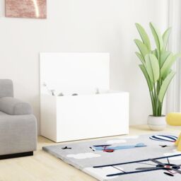 Berkfield Home Storage Chest White 84x42x46 cm Engineered Wood - Size: 84 x 42 x 46 cm - thumbnail 1