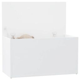 Berkfield Home Storage Chest White 84x42x46 cm Engineered Wood - Size: 84 x 42 x 46 cm - thumbnail 3