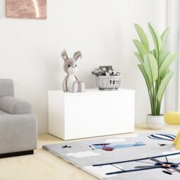 Berkfield Home Storage Chest White 84x42x46 cm Engineered Wood - Size: 84 x 42 x 46 cm - thumbnail 4
