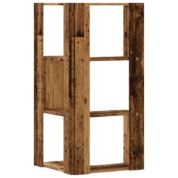 Berkfield Home Corner Bookcase 3-Tier Old Wood 50x50x102 cm Engineered Wood in Brown - Size: 50 x 50 x 102 cm - thumbnail 6
