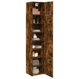 Berkfield Home Slim Storage Cabinet Smoked Oak 45x42.5x225 cm Engineered Wood in Brown - thumbnail 3