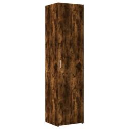 Berkfield Home Slim Storage Cabinet Smoked Oak 45x42.5x225 cm Engineered Wood in Brown - thumbnail 6