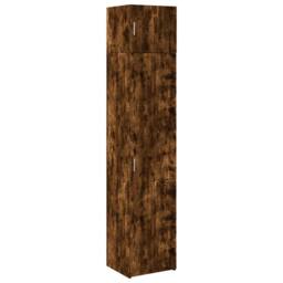 Berkfield Home Slim Storage Cabinet Smoked Oak 45x42.5x225 cm Engineered Wood in Brown - thumbnail 2