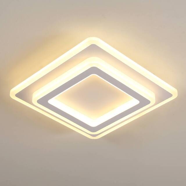 Pheashine Bright Square Acrylic Ceiling Lamp 29cm 44W Warm Light 3000K in White - image 1
