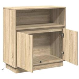 Berkfield Home Sideboard with LED Sonoma Oak 71x34, 5x75 cm Engineered Wood in Brown - thumbnail 7