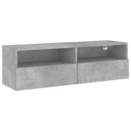 Berkfield Home TV Wall Cabinet Concrete Grey 100x30x30 cm Engineered Wood - Size: 100 x 30 x 30 cm