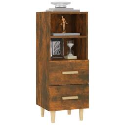 Berkfield Home Sideboard Smoked Oak 34.5x34x90 cm Engineered Wood in Brown - thumbnail 4