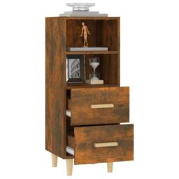 Berkfield Home Sideboard Smoked Oak 34.5x34x90 cm Engineered Wood in Brown - thumbnail 5