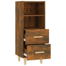 Berkfield Home Sideboard Smoked Oak 34.5x34x90 cm Engineered Wood in Brown - thumbnail 7