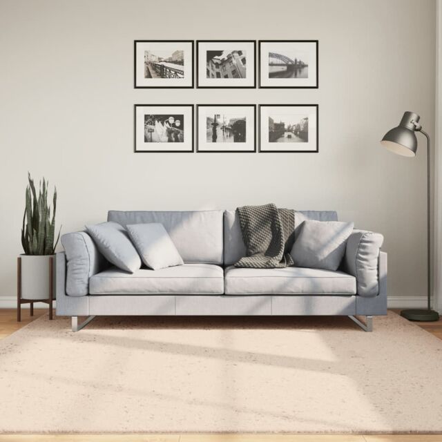 Berkfield Home Rug HUARTE Short Pile Soft & Washable Beige 200x200 cm - Size: Medium - image 1