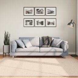 Berkfield Home Rug HUARTE Short Pile Soft & Washable Beige 200x200 cm - Size: Medium - thumbnail 1