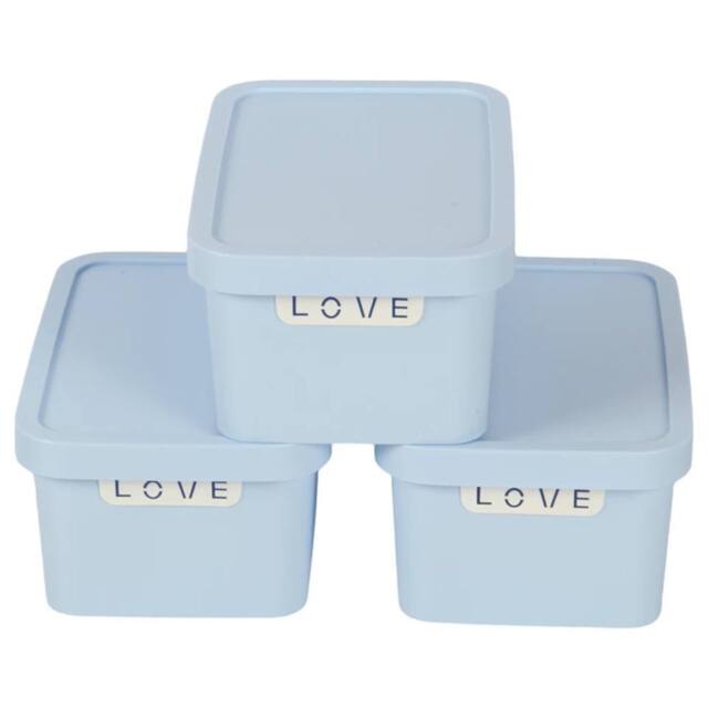 NESTLUNE Blue 7.5L Storage Box with Lid. Lidded Basket - image 1