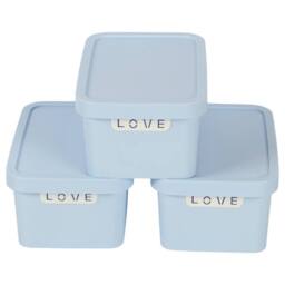 NESTLUNE Blue 7.5L Storage Box with Lid. Lidded Basket