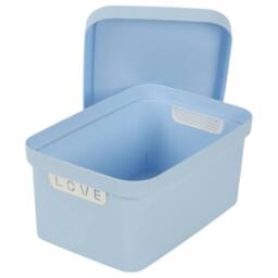 NESTLUNE Blue 7.5L Storage Box with Lid. Lidded Basket - thumbnail 5
