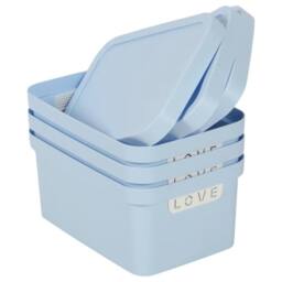 NESTLUNE Blue 7.5L Storage Box with Lid. Lidded Basket - thumbnail 4