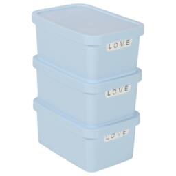 NESTLUNE Blue 7.5L Storage Box with Lid. Lidded Basket - thumbnail 3
