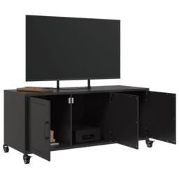 Berkfield Home TV Cabinet Black 100.5x39x43.5 cm Steel - thumbnail 4